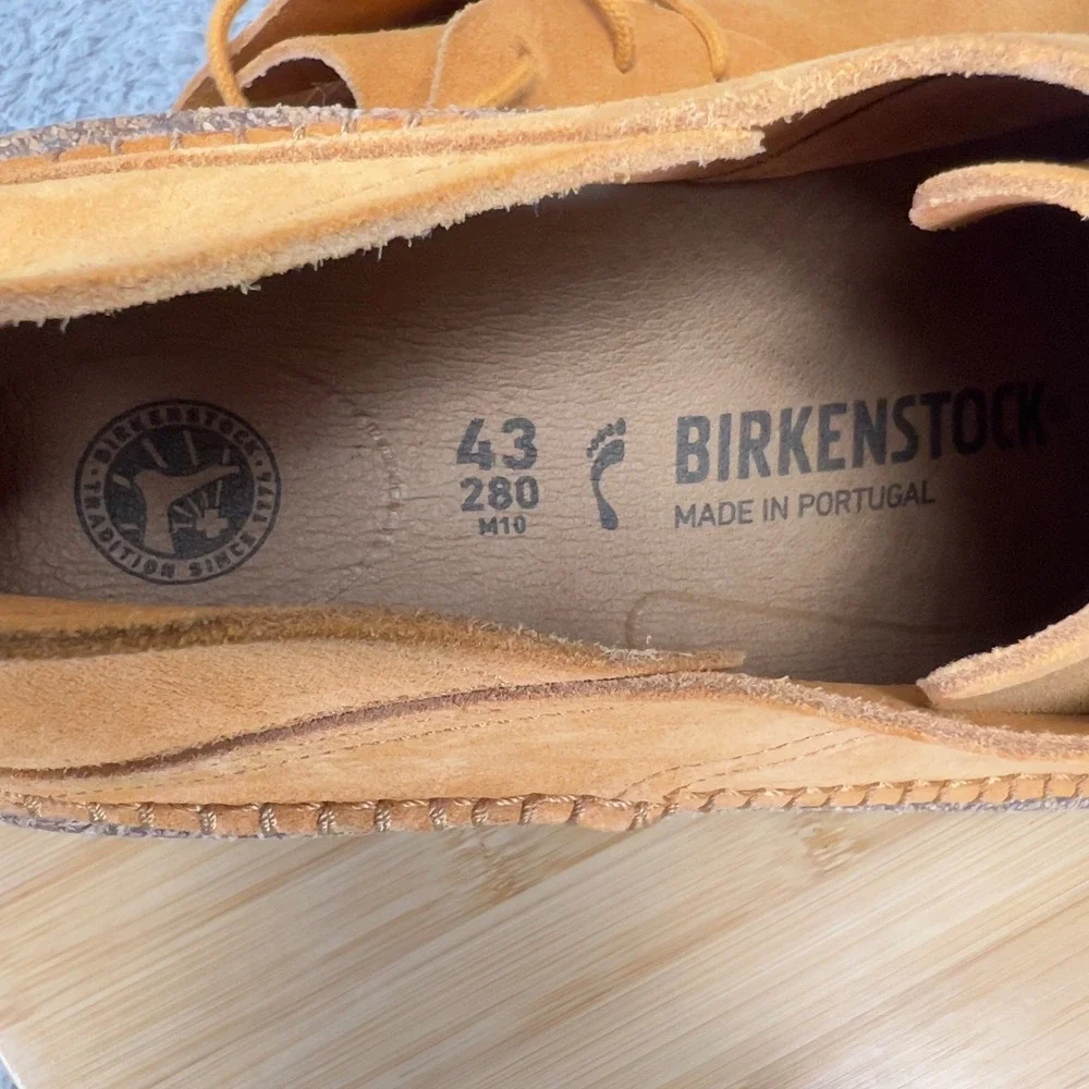 Birkenstock Gary Suede Leather Lace Up Shoes Apricot Orange Mens 10 US 43 EU